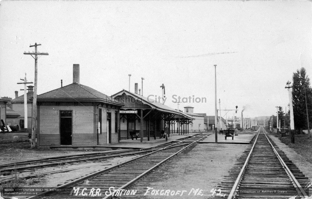 Postcard: Maine Central Railroad Station, Foxcroft, Maine